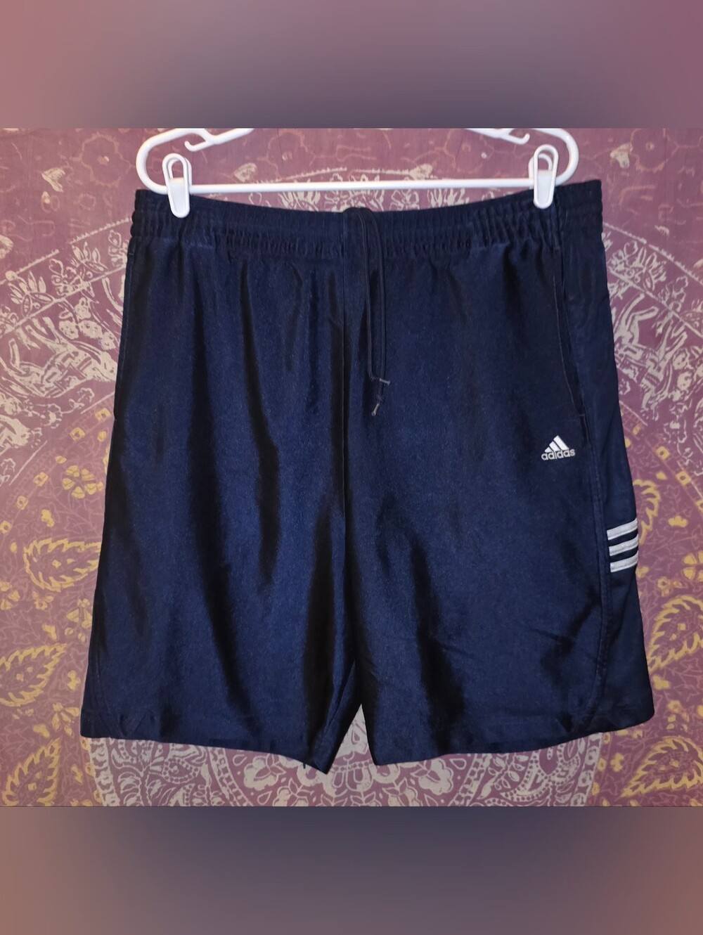 Mens Adidas Athletic Shorts Size L/ Navy Blue White